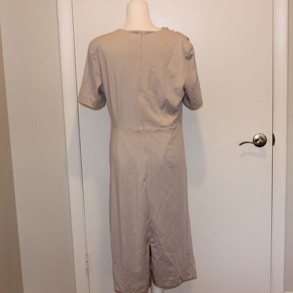 Alexia Admore Cream Short Sleeve Midi Dress Women Size XL - Picture 6 of 10